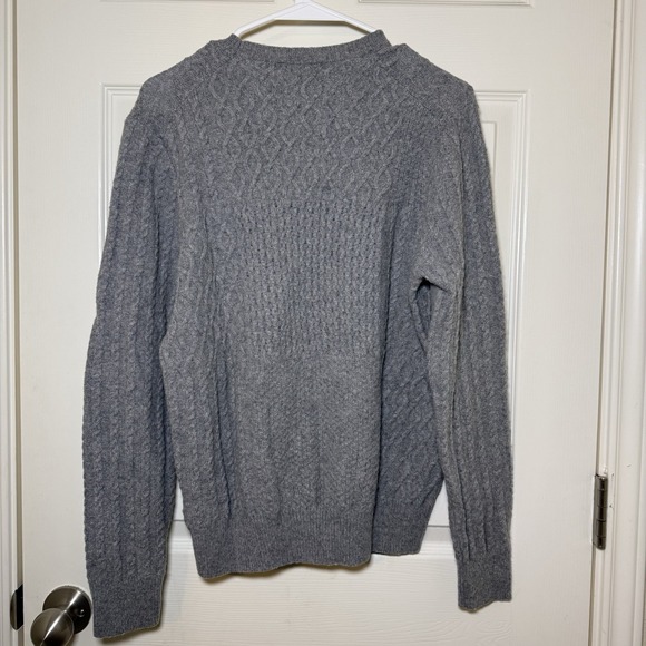 Brooks Brothers Sweater Womens M Wool Italian Yarn Cable Knit Crewneck Gray - Picture 6 of 11